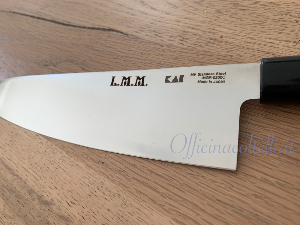 Incisione laser coltello seki magoroku red wood personalizzato