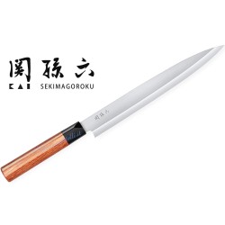 Kai Seki Magoroku Red Wood MGR240Y Sushi Sashimi Yanagiba 24 cm PERSONALIZZABILE