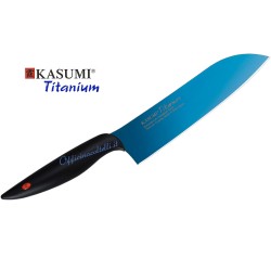 Kasumi Titanium blu 22018B Santoku giapponese 18 cm PERSONALIZZABILE