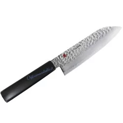 Santoku 16,5 cm giapponese damasco martellato Kasumi Kuro